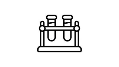 Laboratuvar standının düzenlenebilir bir taslak biçimi canlandırılmış simgesi