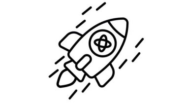 İşte roketin çizgi biçiminde canlandırılmış simgesi