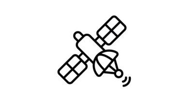 Yapay uyduyu gösteren doğrusal canlandırma simgesi kullanmaya hazır