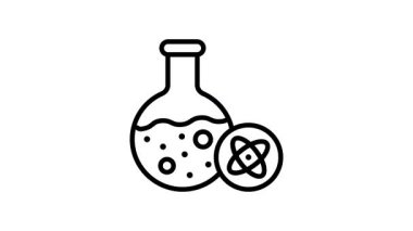Kimya şişesinin çizgi biçimli canlandırılmış simgesini kullanmaya hazır