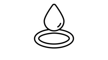 Su dalgası deneyini gösteren modaya uygun taslak biçimli canlandırma simgesi