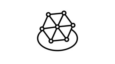 Altıgen yapının premimium outline biçimi canlandırılmış simgesi