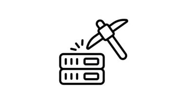 Etkin sunucu madenciliğinin iyi hazırlanmış doğrusal canlandırılmış simgesi