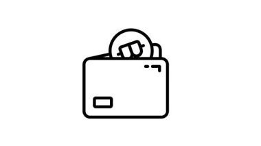 Güvenli bitcoin cüzdanının modaya uygun canlandırılmış simgesi