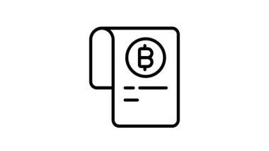 Bitcoin faturasının büyüleyici bir taslak canlandırma simgesi