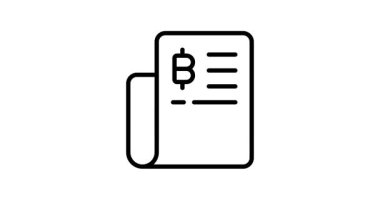 Bitcoin fatura makbuzunun görsel olarak çekici canlandırılmış simgesi