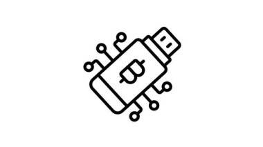 Bitcoin usb sürücüsünün ana hatlı simgesine bakın
