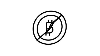 Bitcoin yarımlamasının ana hatlı simgesine bakın