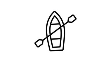 Su sporlarını ve macera seyahatlerini temsil eden sandal canlandırmalı ikon.