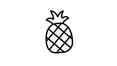 Tropik yerleri, seyahatleri ve egzotik meyveleri sembolize eden bir ananas..