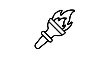 Macerayı, hayatta kalmayı ve açık havada keşfetmeyi simgeleyen yanan bir meşale..