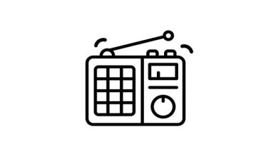 Modern tarzda radyo animasyon simgesi tasarlandı.