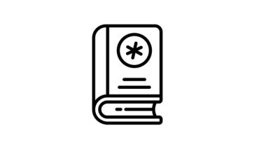 Tıbbi kitabı gösteren kullanışlı bir satır biçimi canlandırılmış simge