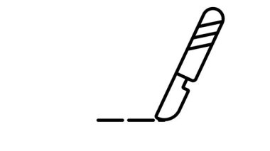 Cerrahi neşterin taslak biçimli canlandırılmış simgesini kullanmak kolay