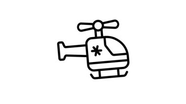 Tıbbi helikopter kurtarmasının görsel olarak çekici doğrusal canlandırma simgesi