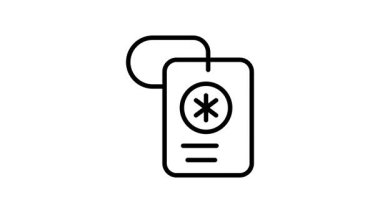 Tıbbi işaretli hastane raporunu gösteren doğrusal bir canlandırma simgesi