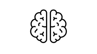 İnsan beyin anatomisinin doğrusal stil canlandırılmış simgesine bakın