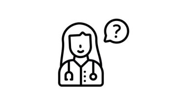 Tıbbi danışmanı gösteren özel çizgi simgemizi indir