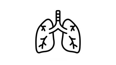 İnsan akciğerleri solunum sistemini gösteren bu modaya uygun animasyon simgesini alın