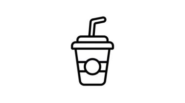 Sıra tarzında dizayn edilmiş içecek kadehinin son moda animasyon ikonu