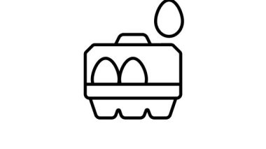 Yumurta tepsisinin bu kullanışlı doğrusal simgesini tut