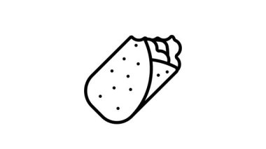 Dürüm biçiminde dürüm ambalajının canlandırılmış simgesine bir göz atın