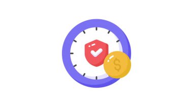 Saatli kalkan, koruma süresi, garanti dönemi simgesi tasarımı, premium video