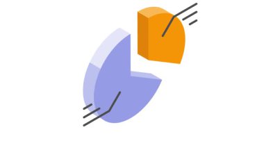 Ayrıntılı analiz için belirli veri segmentlerini vurgulayan Isometric pasta grafiği canlandırılmış simge