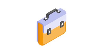 İş portföyü vektör tasarımı, düzenlenebilir biçimdeki iş çantasının inanılmaz bir animasyon simgesi