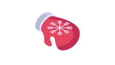 Eldivenin son moda izometrik animasyon simgesi, soğuk hava için mükemmel