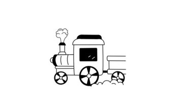 Zıplayan araba, bebek arabası el çizimi modern tarzda canlandırılmış simge tasarımı