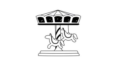 Zıplayan araba, bebek arabası el çizimi modern tarzda canlandırılmış simge tasarımı