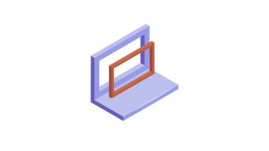 Beton bloğun inanılmaz bir izometrik animasyon simgesi, vektör canlandırması kullanmaya hazır