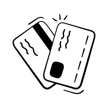 Dijital işlemleri temsil eden ve çevrimiçi alışveriş yapan ATM kartı simgesi