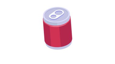 Ellerinizi bu düzenlenebilir soda kutusunun izometrik simgesine koyun.