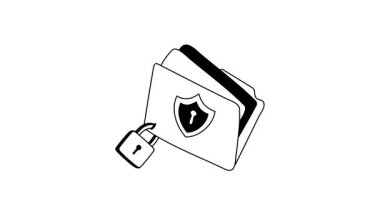 Veri koruması için kilidi olan güvenli bir dizinin canlandırılmış simgesi