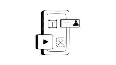 Tasarım ve etkileşimli ögelerle bir kullanıcı arayüzü düzeninin canlandırılmış simgesi.