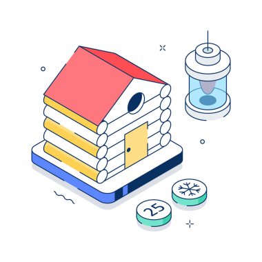 Kütük kabinin bu inanılmaz izometrik illüstrasyonuna bir bakın.