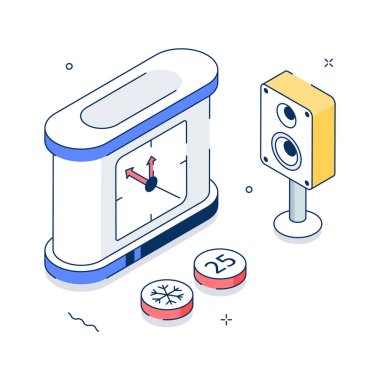 Moda tarzında Noel kutlaması izometrik illüstrasyon