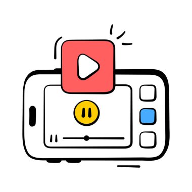 Ortam içeriğini gösteren akıllı telefon, dijital iletişim vektörü