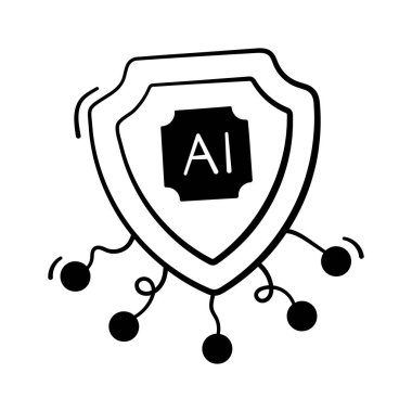 El çizimi koruma simgesi ve akıllı dijital güvenlik kavramı