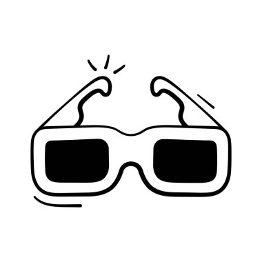 Beyaz arkaplanlı 3D gözlük simgesi