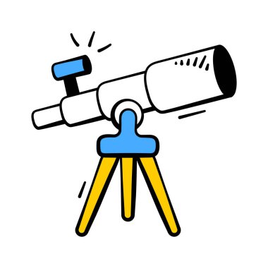 Astronomi teleskobu karalama simgesi, uzay çalışması ve keşif