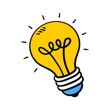 Fikirler, yenilikler ve öğrenme ilhamı, beyin fırtınasının karalama ikonu.