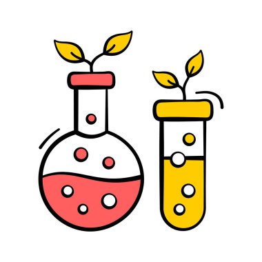 Botanik araştırması çizim stili çizimi, modern vektör