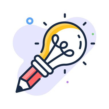 Yaratıcılık, yazma becerileri ve fikir üretimi, yaratıcı yazım düz çizgi simgesi