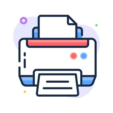 İyi tasarlanmış düz çizgili yazıcı ikonu, modaya uygun modern vektör