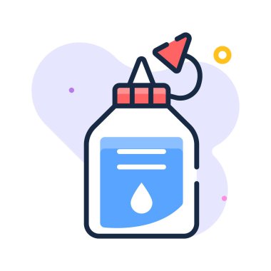 Yapıştırıcı şişesinin bu inanılmaz düz çizgi simgesini kontrol et, premium vektör