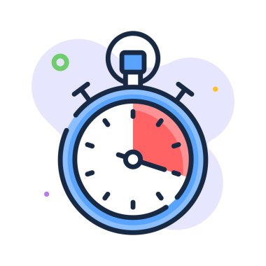 Kronometrenin inanılmaz düz bir taslak simgesi, vektör kullanmaya hazır