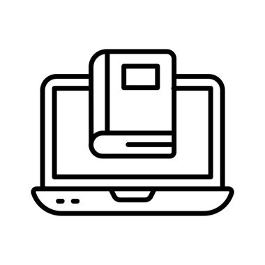 Sanal kütüphaneleri ve dijital okuma kitaplarını simgeleyen bir dizüstü bilgisayar.